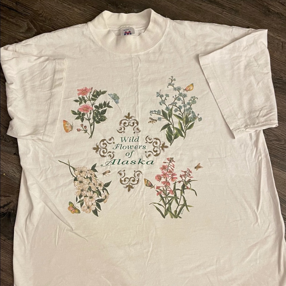 Vintage Single stitch “flowers of Alaska” t-shirt